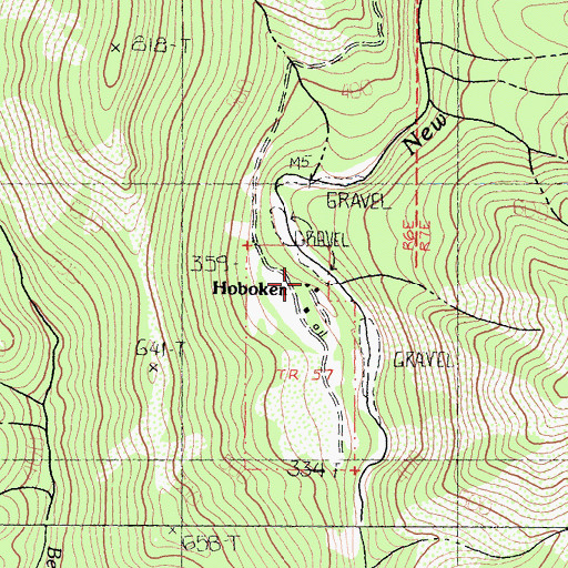 Topographic Map of Hoboken, CA