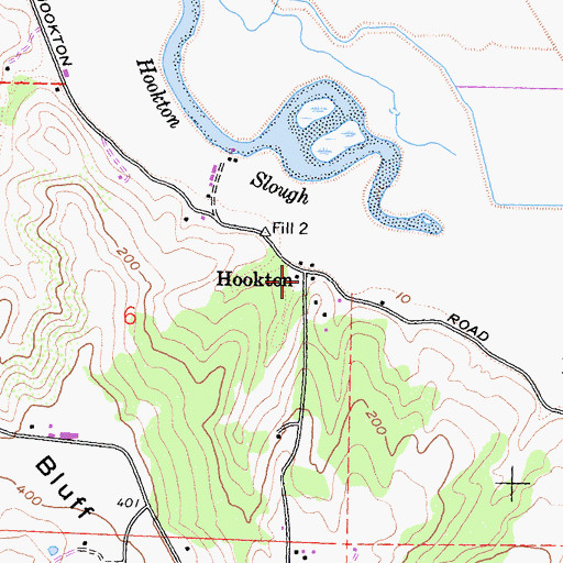 Topographic Map of Hookton, CA