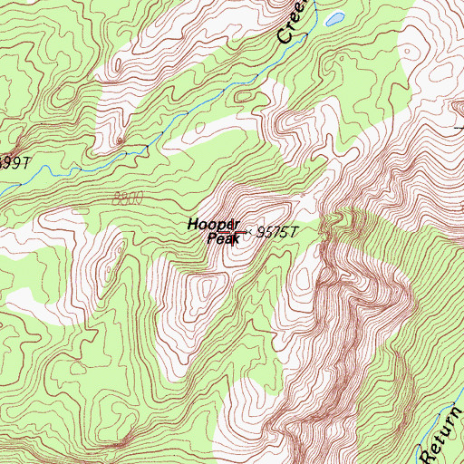 Topographic Map of Hooper Peak, CA