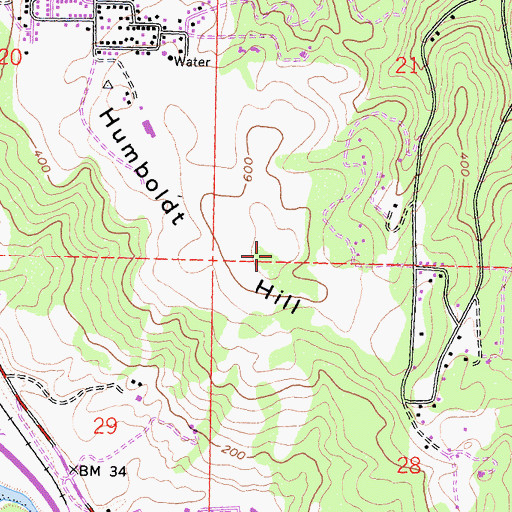 Topographic Map of Humboldt Hill, CA