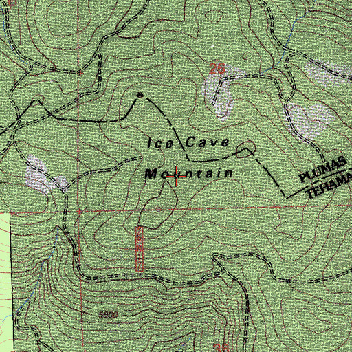 Topographic Map of Ice Cave Mountain, CA