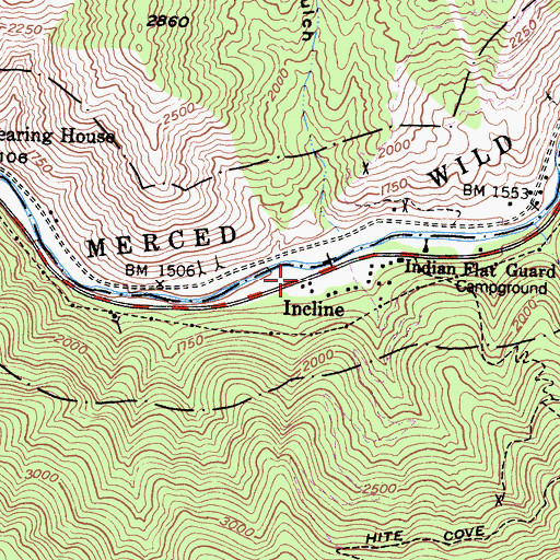 Topographic Map of Incline, CA