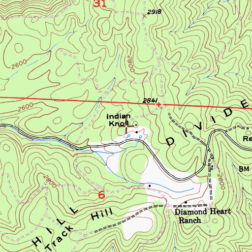 Topographic Map of Indian Knoll, CA
