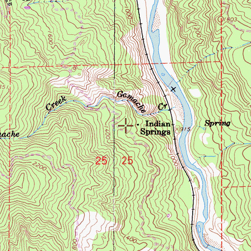 Topographic Map of Indian Springs, CA