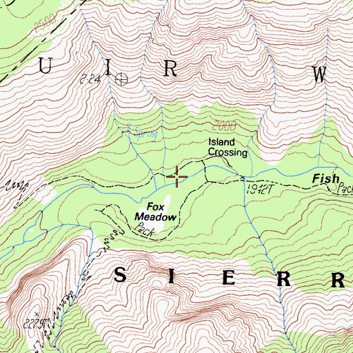 Topographic Map of Island Crossing, CA