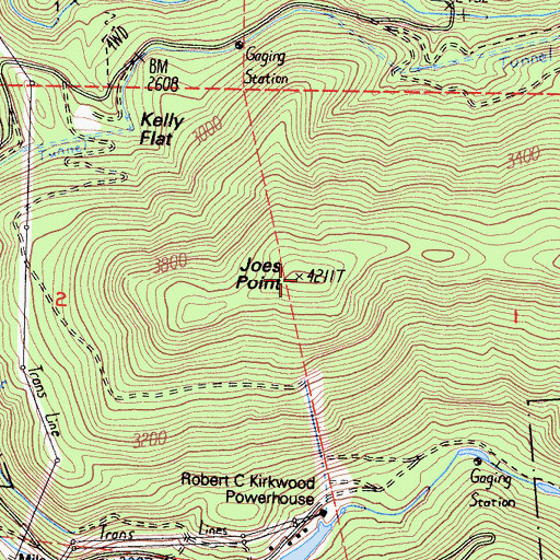 Topographic Map of Joes Point, CA
