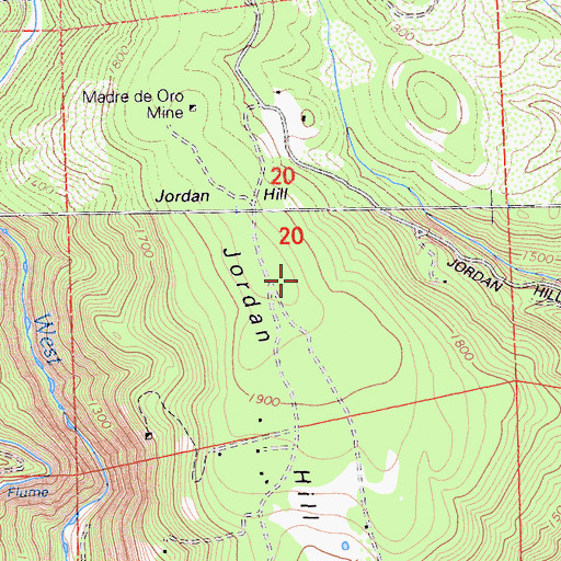 Topographic Map of Jordan Hill, CA