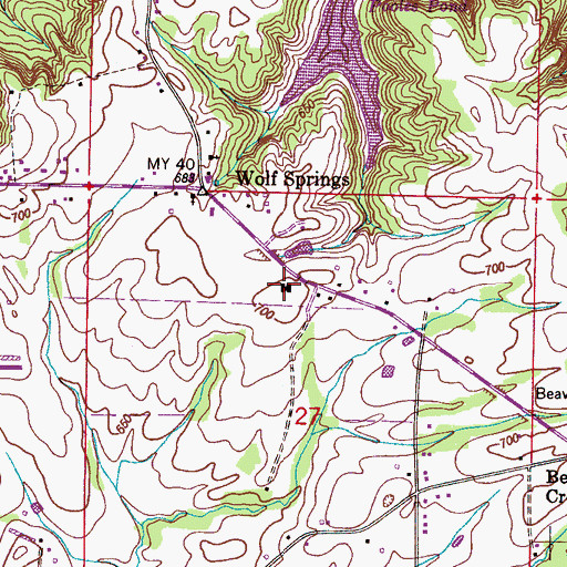 Topographic Map of Wolf Springs Elementary School (historical), AL