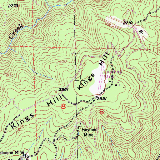 Topographic Map of Kings Hill, CA