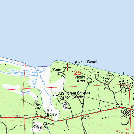 Topographic Map of Kiva Beach, CA