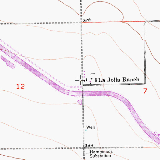 Topographic Map of La Jolla Ranch, CA