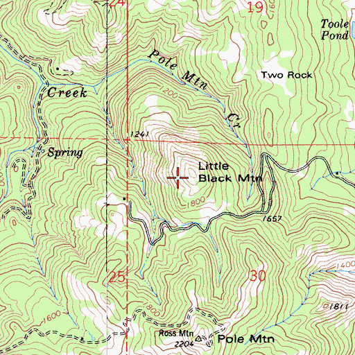 Topographic Map of Little Black Mountain, CA