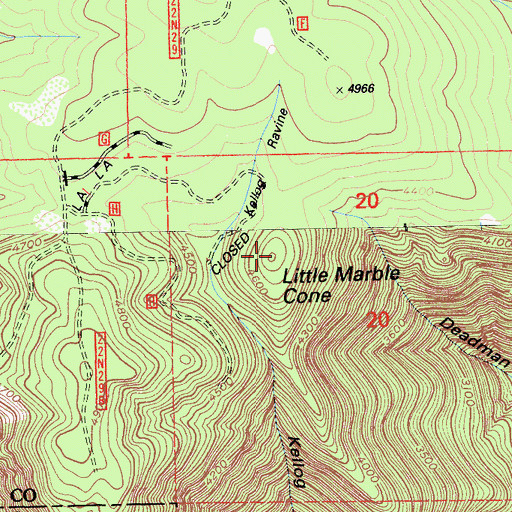 Topographic Map of Little Marble Cone, CA
