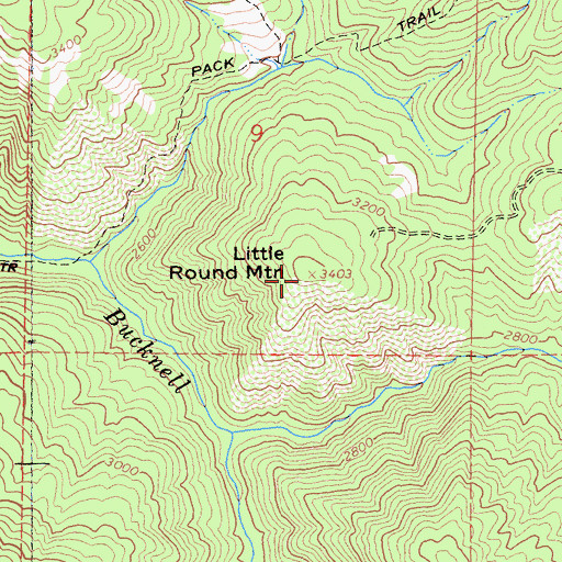 Topographic Map of Little Round Mountain, CA