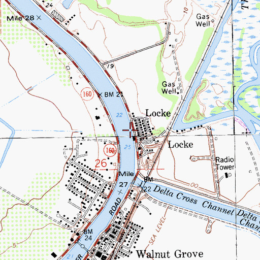 Topographic Map of Locke, CA