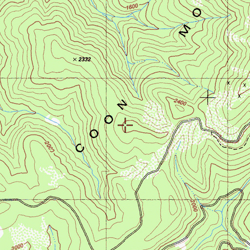 Topographic Map of Lower Coon Mountain, CA