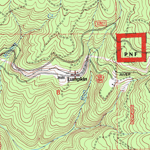 Topographic Map of Lumpkin, CA