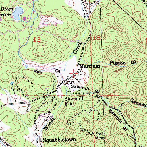 Topographic Map of Martinez, CA