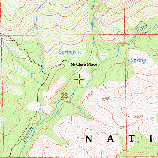 Topographic Map of McClure Place, CA