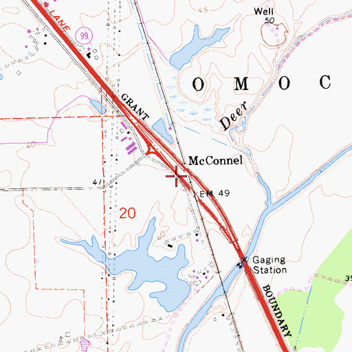 Topographic Map of McConnel, CA