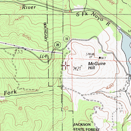 Topographic Map of McGuire Hill, CA