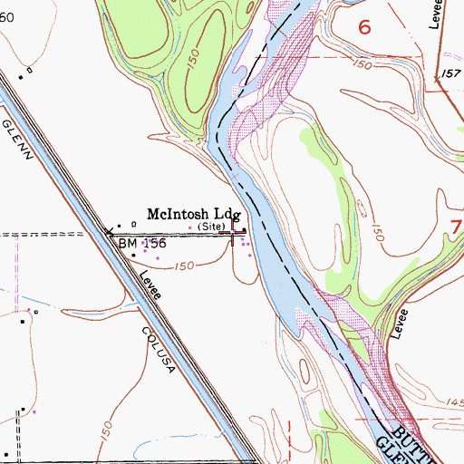Topographic Map of McIntosh Landing, CA