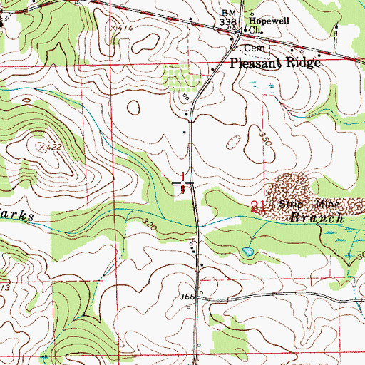 Topographic Map of Pleasant Ridge Elementary School, AL