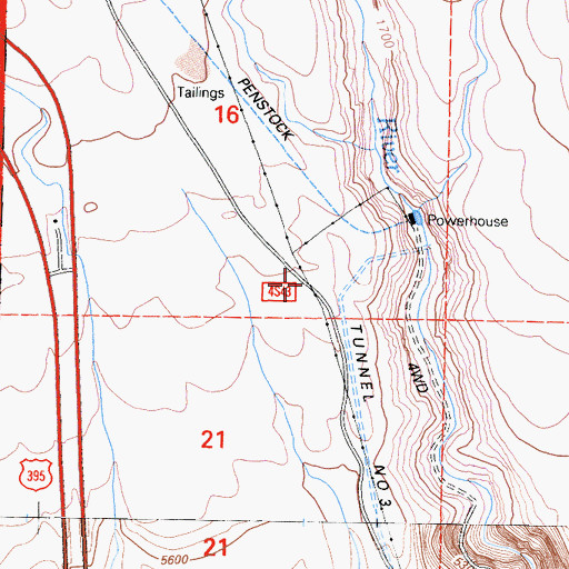 Topographic Map of Mesa Camp, CA