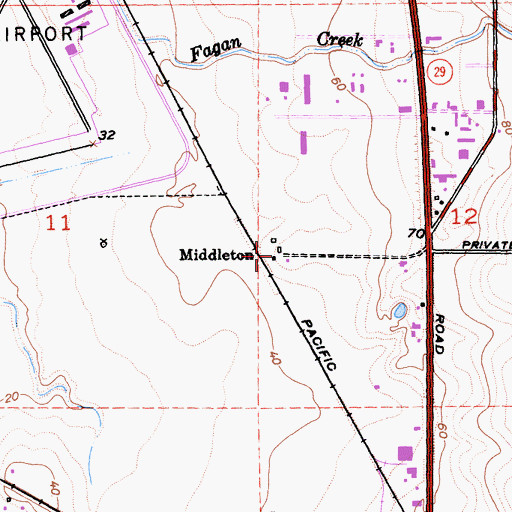 Topographic Map of Middleton, CA