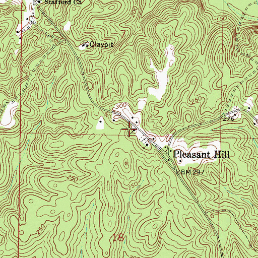 Topographic Map of Strafford School (historical), AL