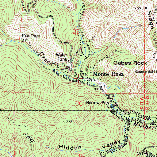 Topographic Map of Monte Rosa, CA