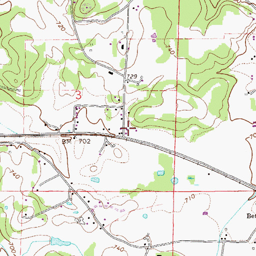 Topographic Map of Greenwood Elementary School (historical), AL