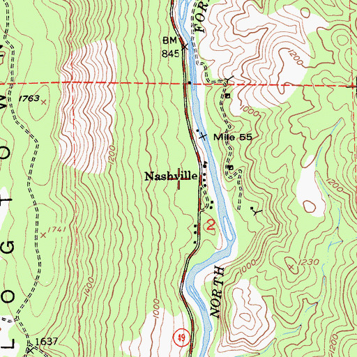 Topographic Map of Nashville, CA