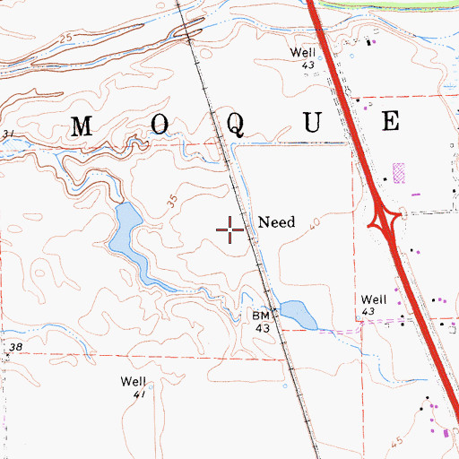 Topographic Map of Need, CA