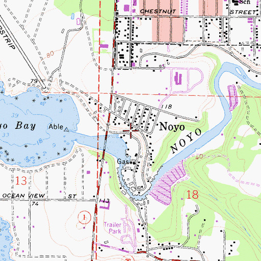 Topographic Map of Noyo, CA