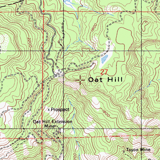 Topographic Map of Oat Hill, CA