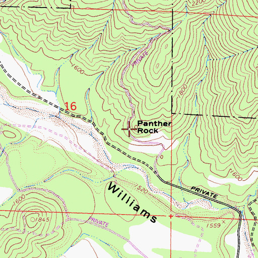 Topographic Map of Panther Rock, CA
