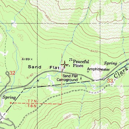 Topographic Map of Peaceful Pines, CA