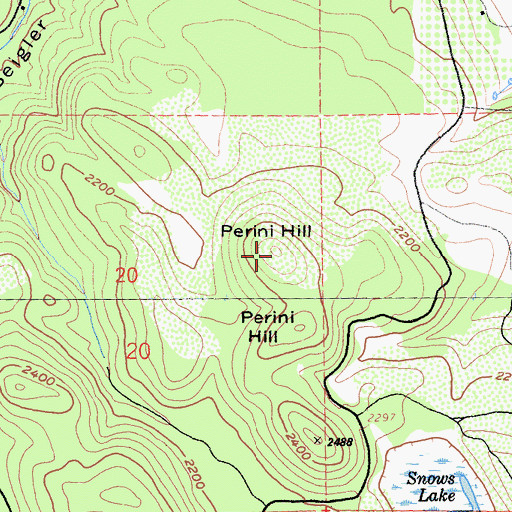 Topographic Map of Perini Hill, CA
