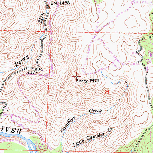 Topographic Map of Perry Mountain, CA