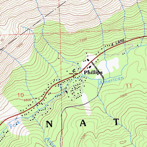 Topographic Map of Phillips, CA
