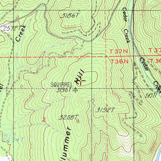 Topographic Map of Plummer Hill, CA