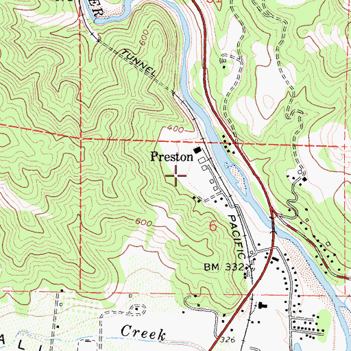 Topographic Map of Preston, CA