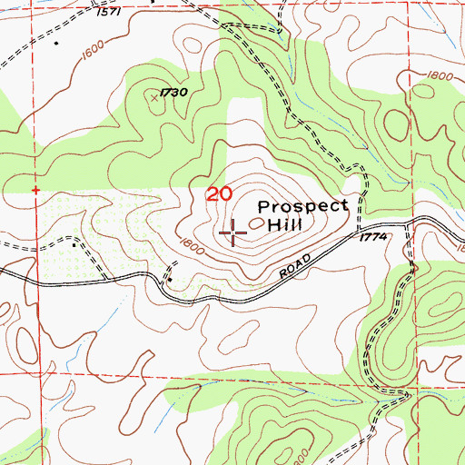 Topographic Map of Prospect Hill, CA
