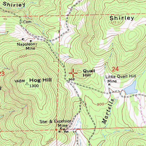 Topographic Map of Quail Hill, CA