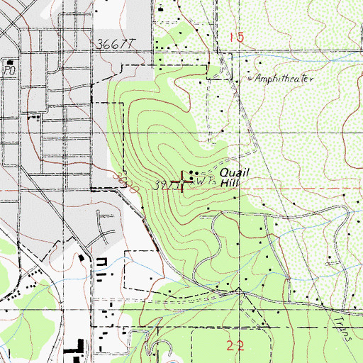 Topographic Map of Quail Hill, CA