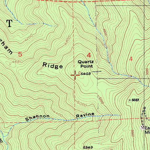 Topographic Map of Quartz Point, CA