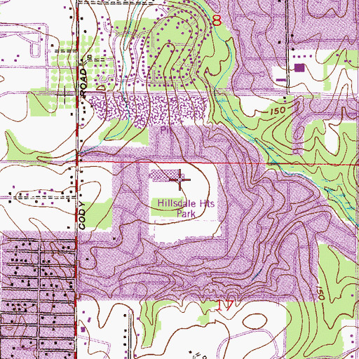 Topographic Map of Hillsdale Middle School, AL