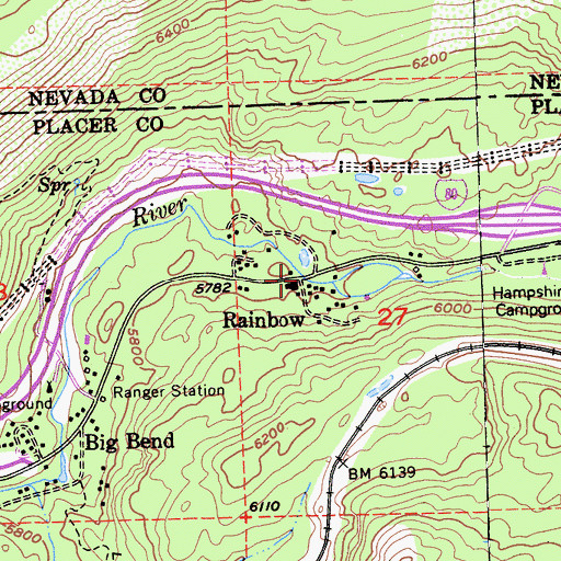 Topographic Map of Rainbow, CA