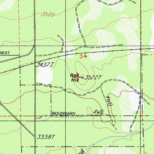 Topographic Map of Red Hill, CA